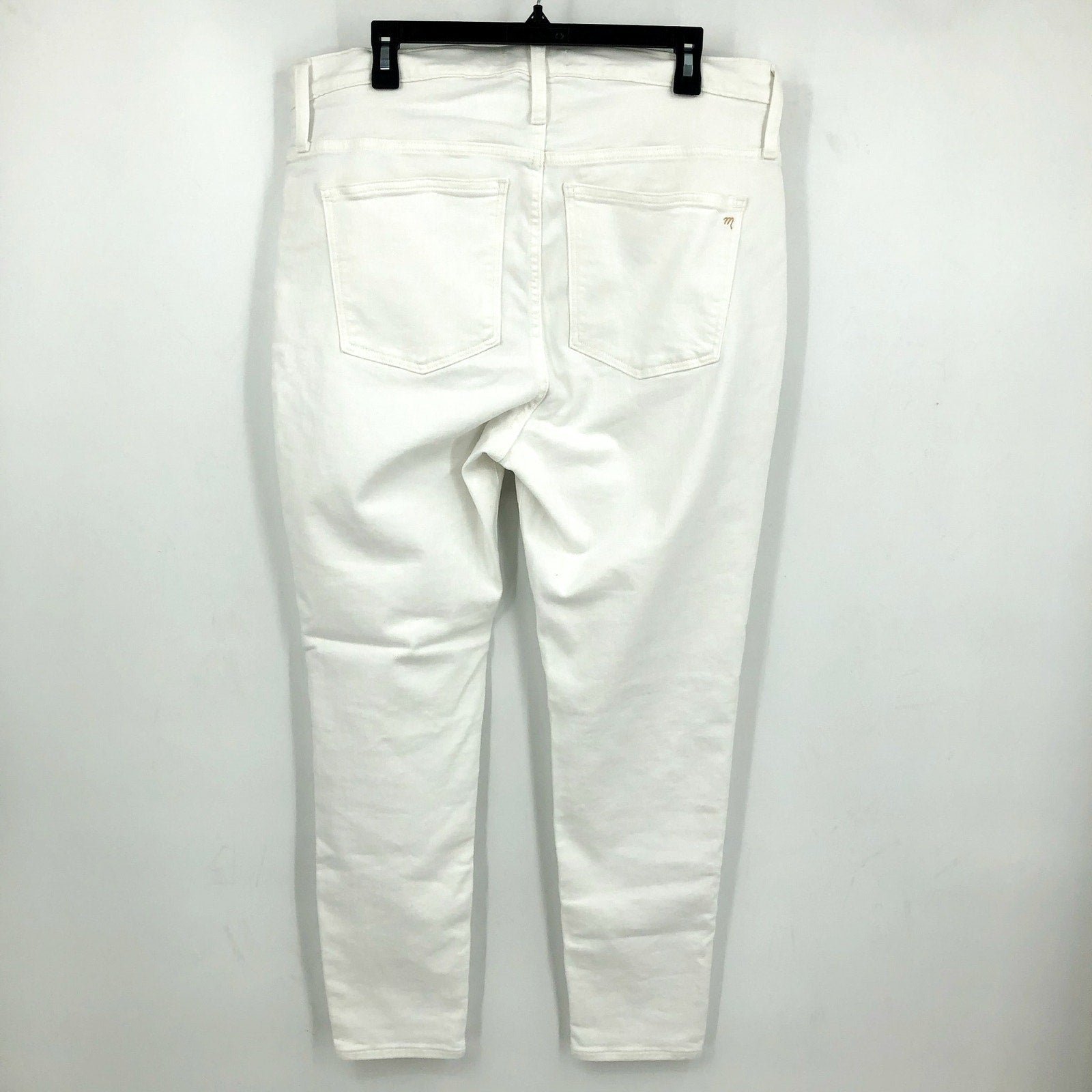 Madewell Womens Skinny Crop Jeans Size 33 US 16 Pure White 9" Mid-Rise MD097 NWT