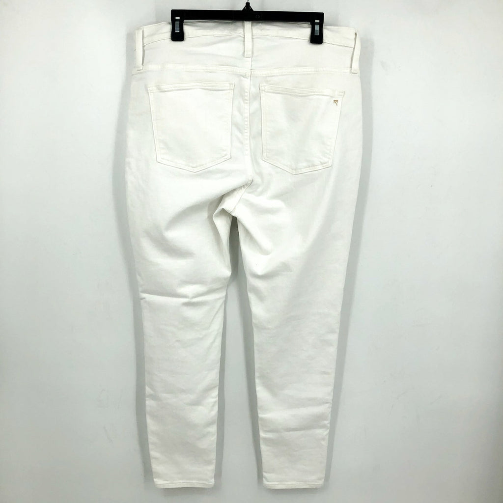 Madewell Womens Skinny Crop Jeans Size 33 US 16 Pure White 9" Mid-Rise MD097 NWT