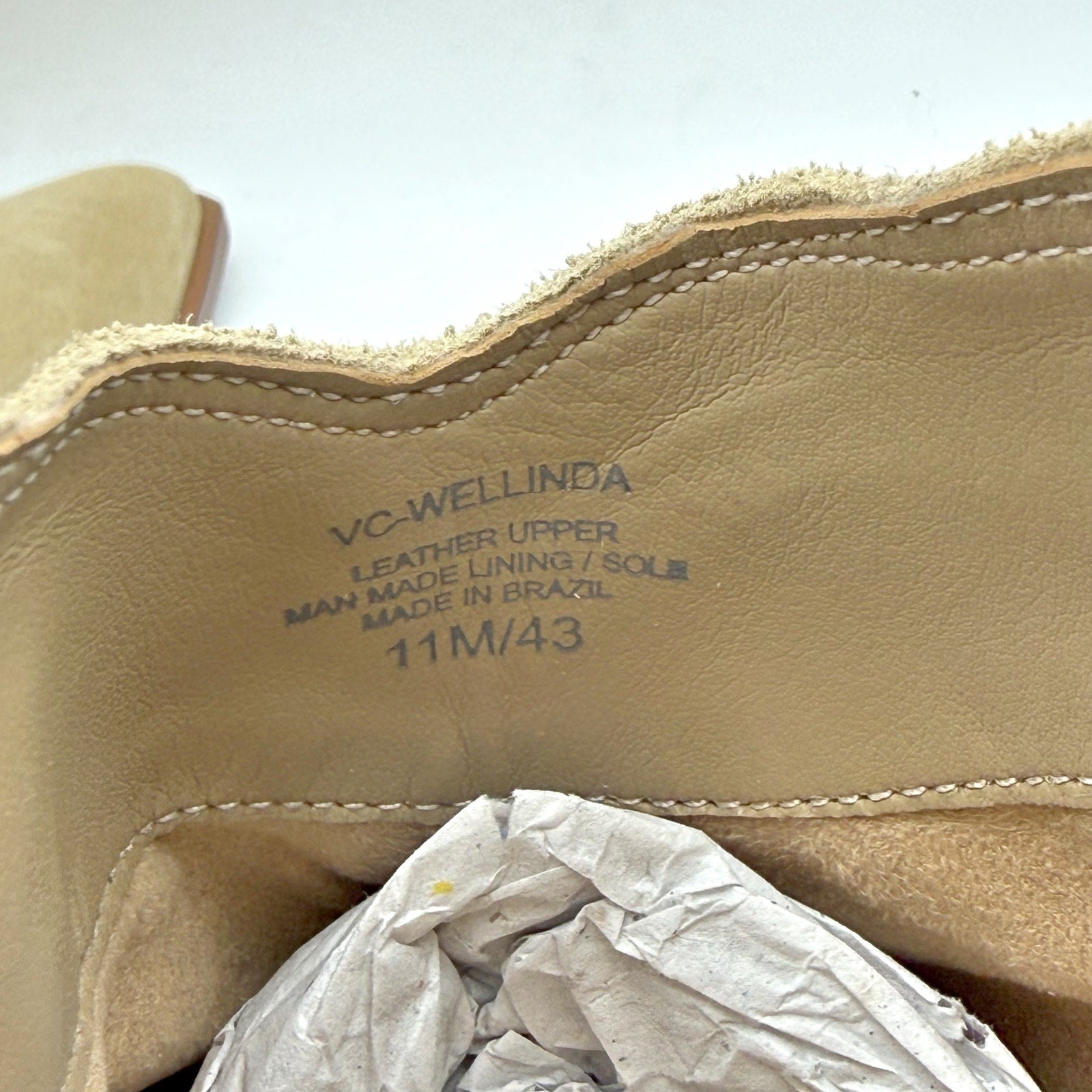 Vince Camuto Womens Wellinda Ankle Bootie Size 11 Tan Suede Heel Ankle Boot NWOB