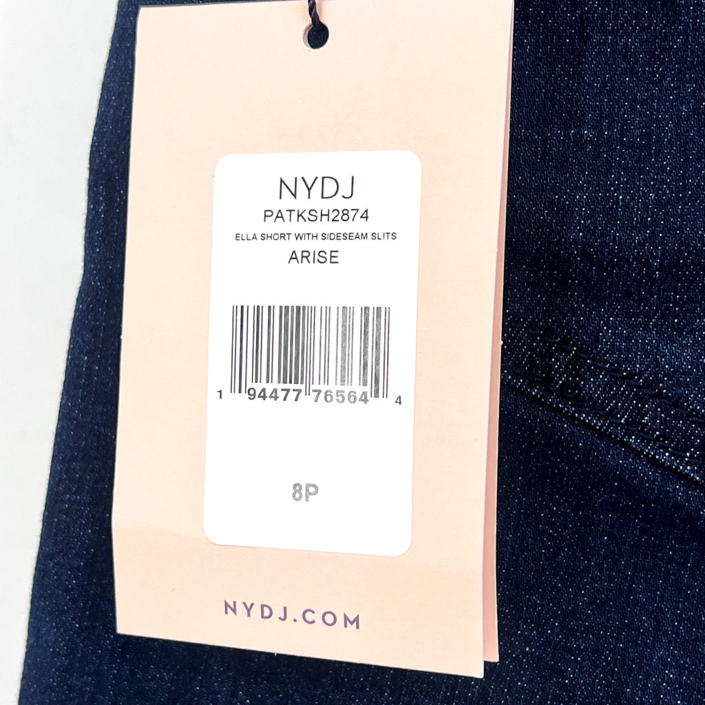 NYDJ Womens Ella Denim Shorts Size 8 PETITE Dark Blue Arise 8" Inseam NWT