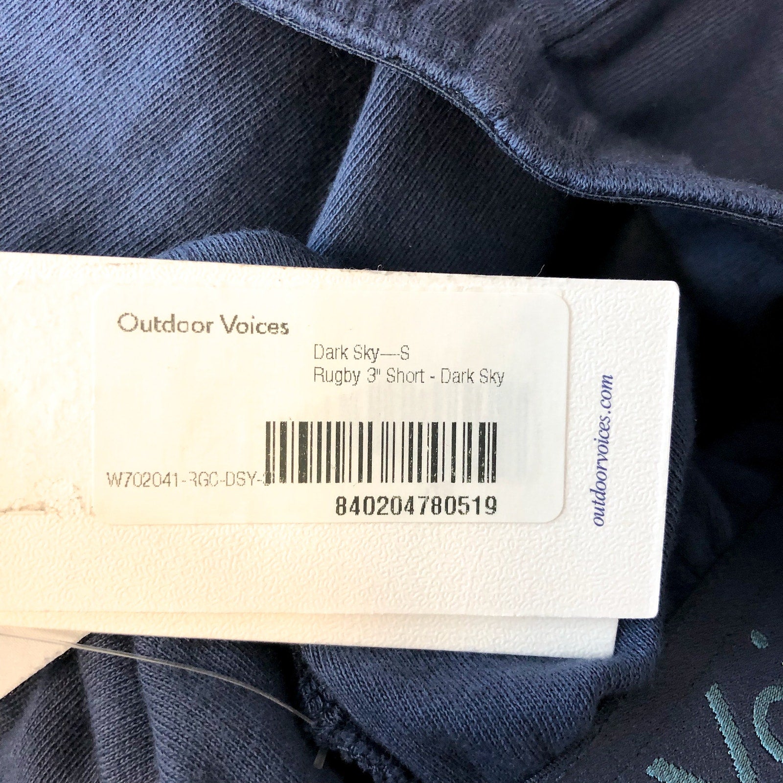 Outdoor Voices Womens Rugby Shorts Small Dark Blue 3" Inseam Athletic NWT
