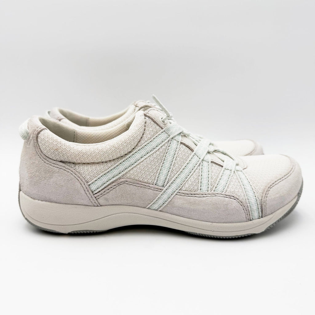 Dansko Womens Harlyn Casual Sneakers EU 39 US 8.5-9 White Ecru Suede NIB