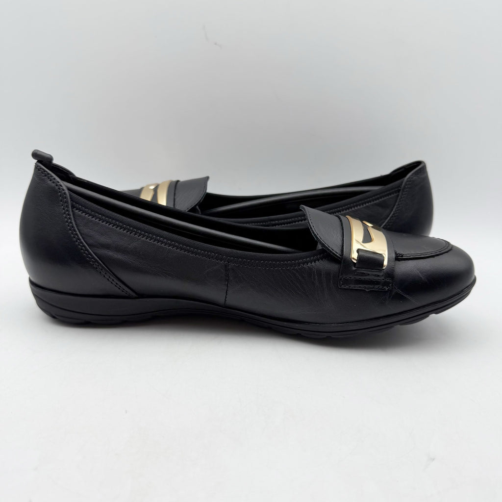 Mephisto Womens Electra Flats EU 38.5 US Size 8.5 Black Leather NIB