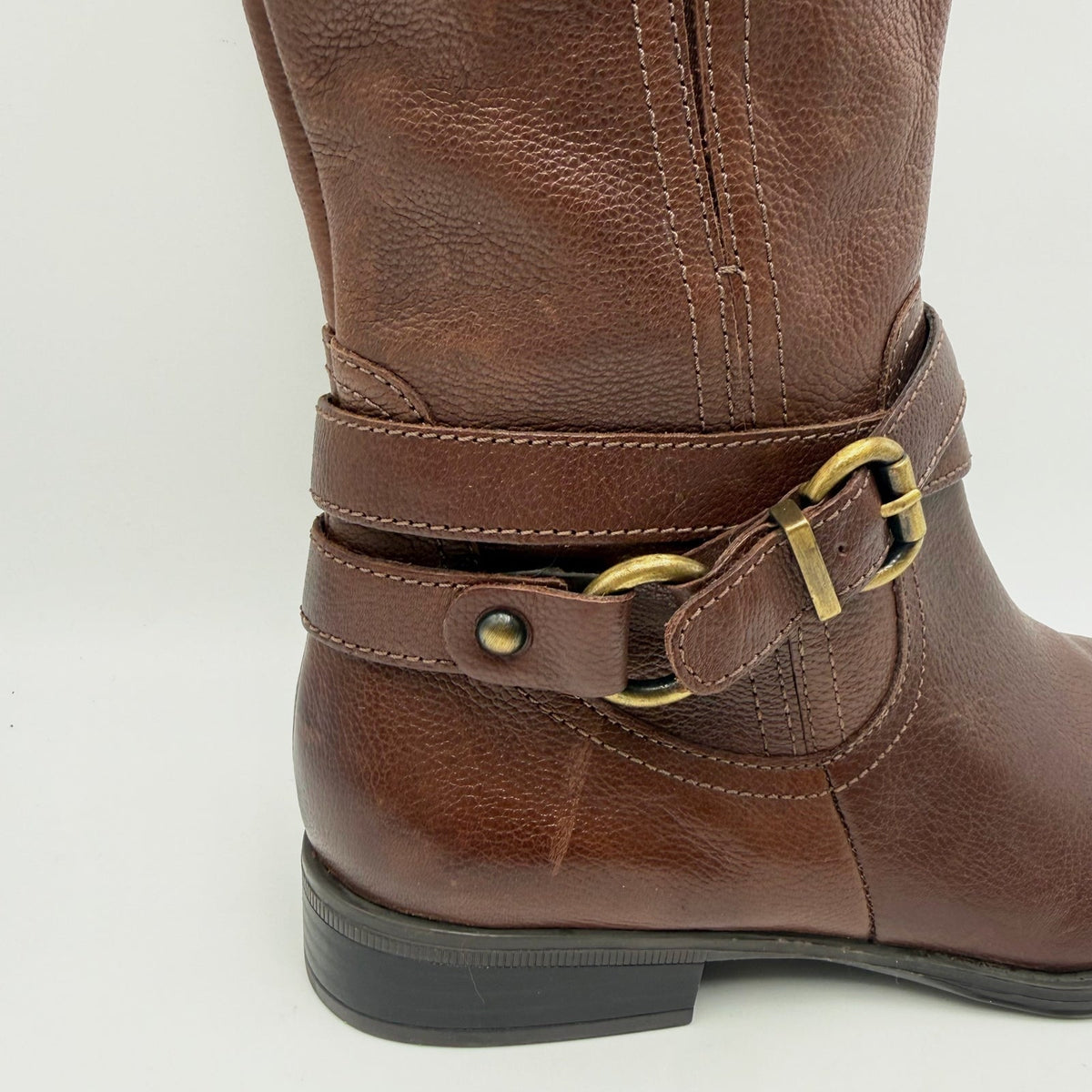 Naturalizer Womens June Knee High Riding Boots Size 7 EU 37 Brown Leather NWOB