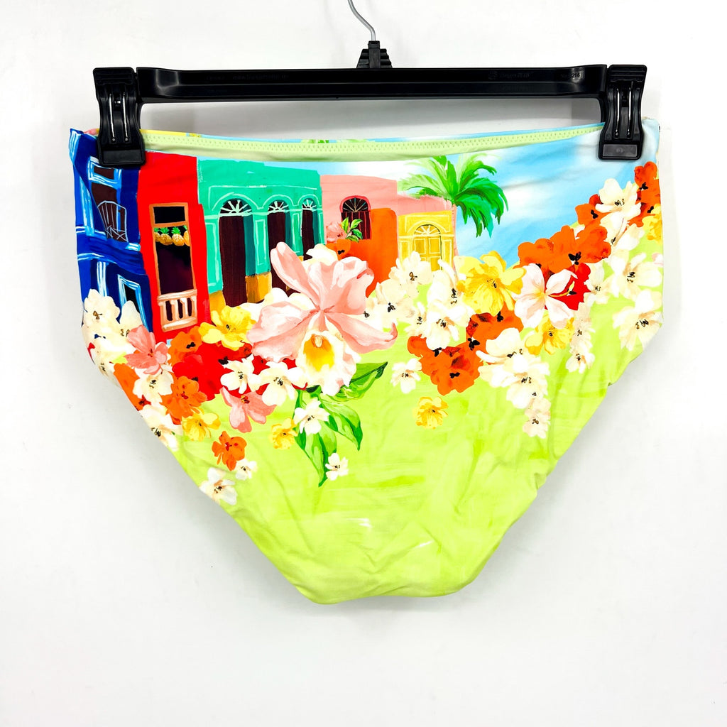 SEAFOLLY Women's Cuba High Waisted Bikini Bottom Size 12 Turquoise Multi NWT