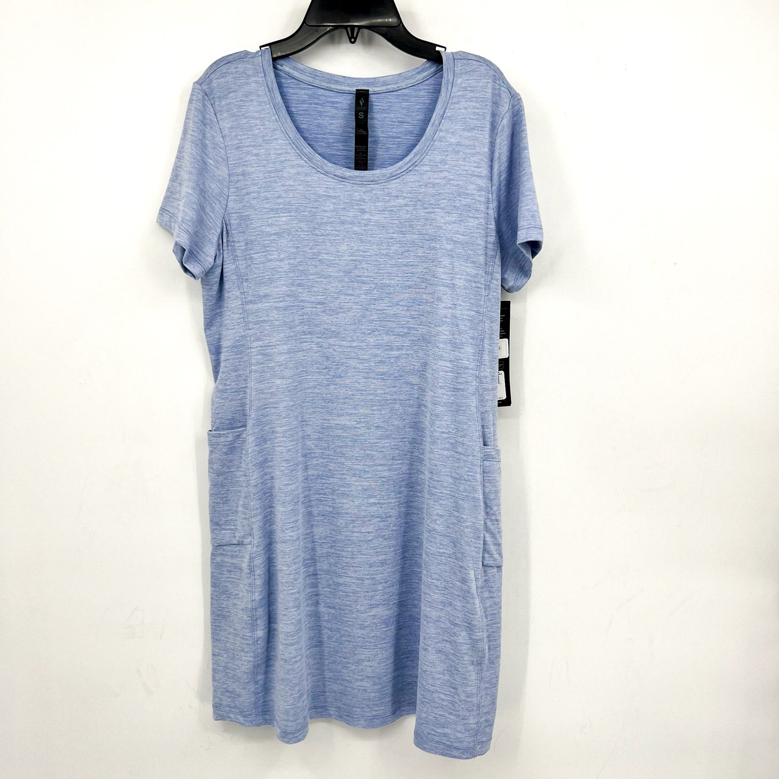 SKECHERS Women's GoDri Swift T-Shirt Dress Small Light Blue Short Sleeve NWT
