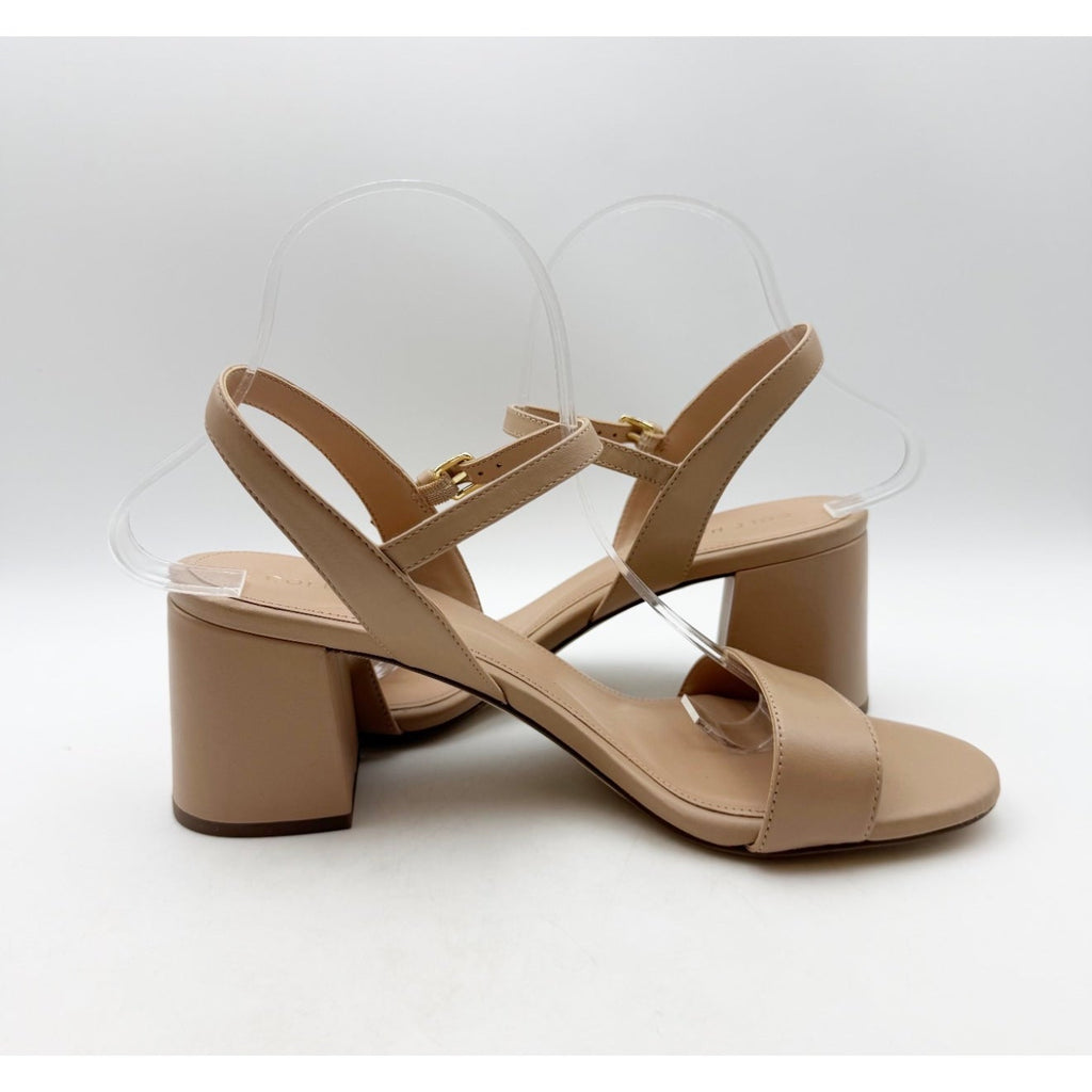 Cole Haan Womens Josie Heeled Sandals Size 8.5 Beige Nude Leather NIB