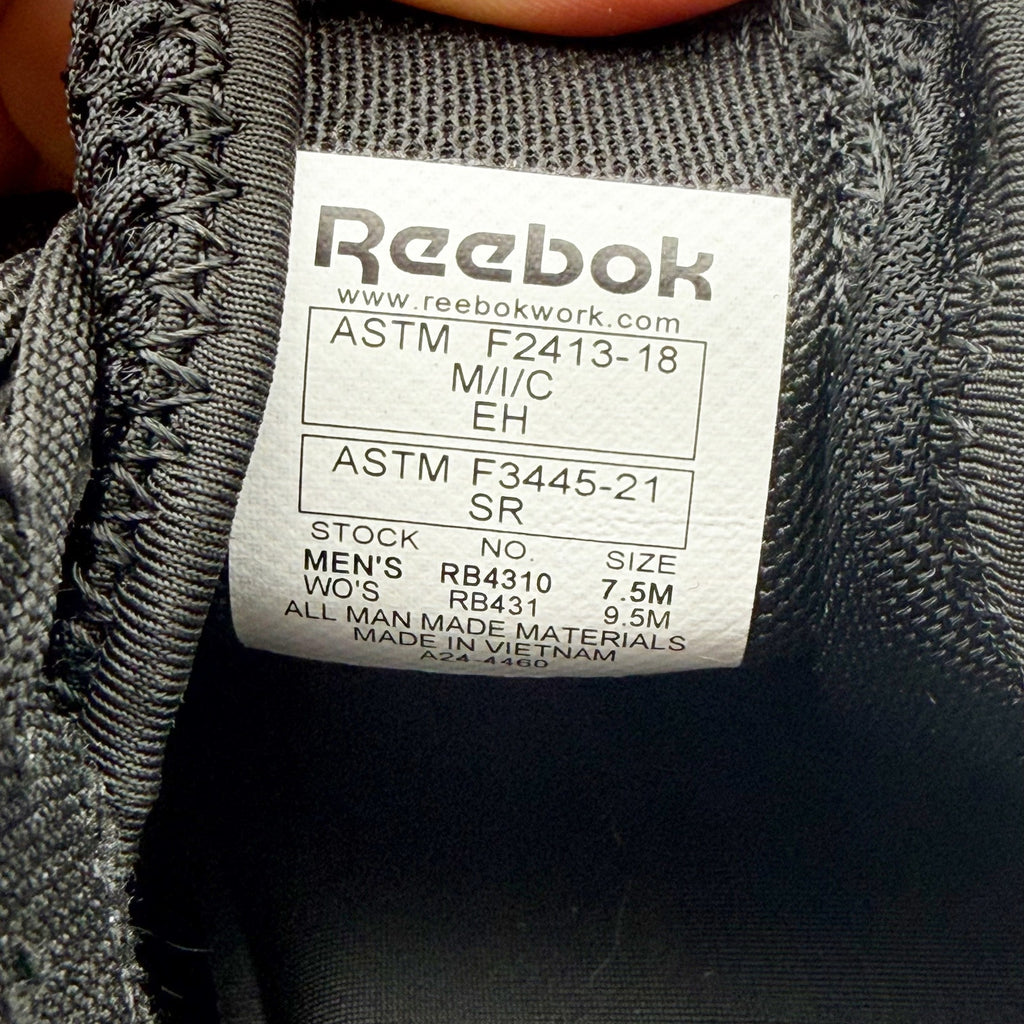 Reebok Work Fusion Flexweave Sneaker WOMENS 9.5 MENS 9.5 Black EH Comp Toe SR NIB