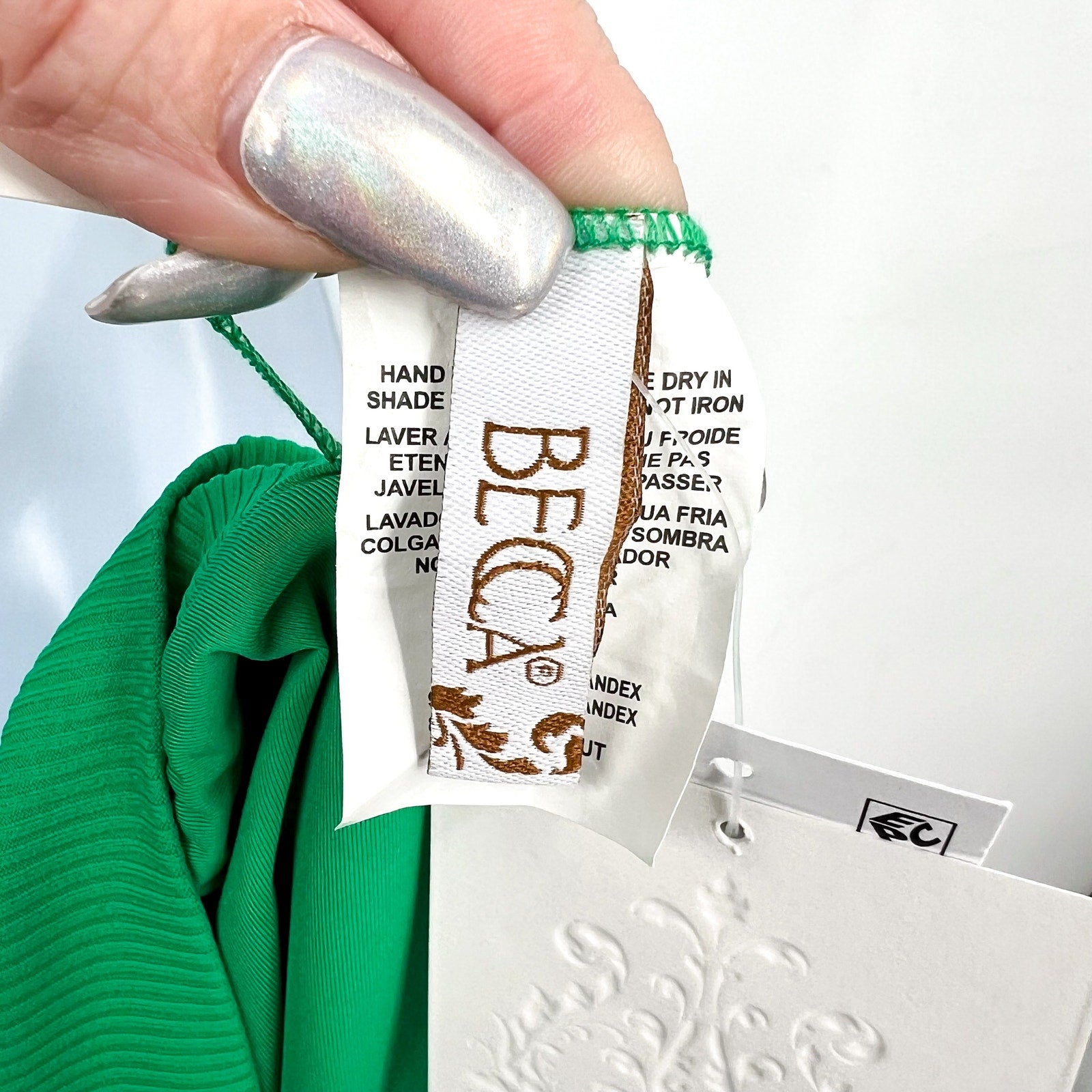 BECCA Modern Edge Elise French Cut Bikini Bottom Small Verd Green High-Waist NWT