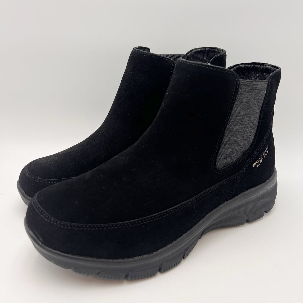Skechers Womens Slip Ins Easy Going Icon Ankle Chelsea Boots Size 8.5 Black NIB