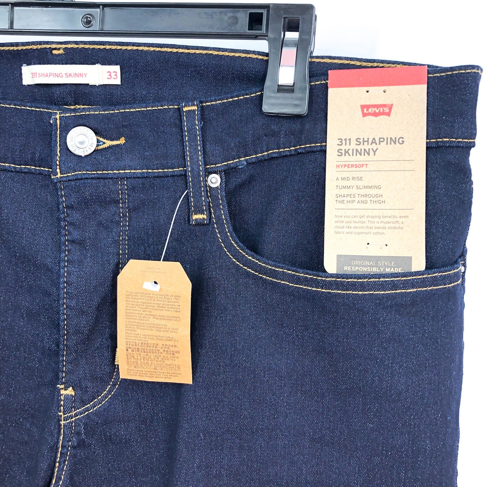 LEVI'S Women's 311 Shaping Skinny Jeans 33x28 US 16 Blue Darkest Sky NWT 1962600