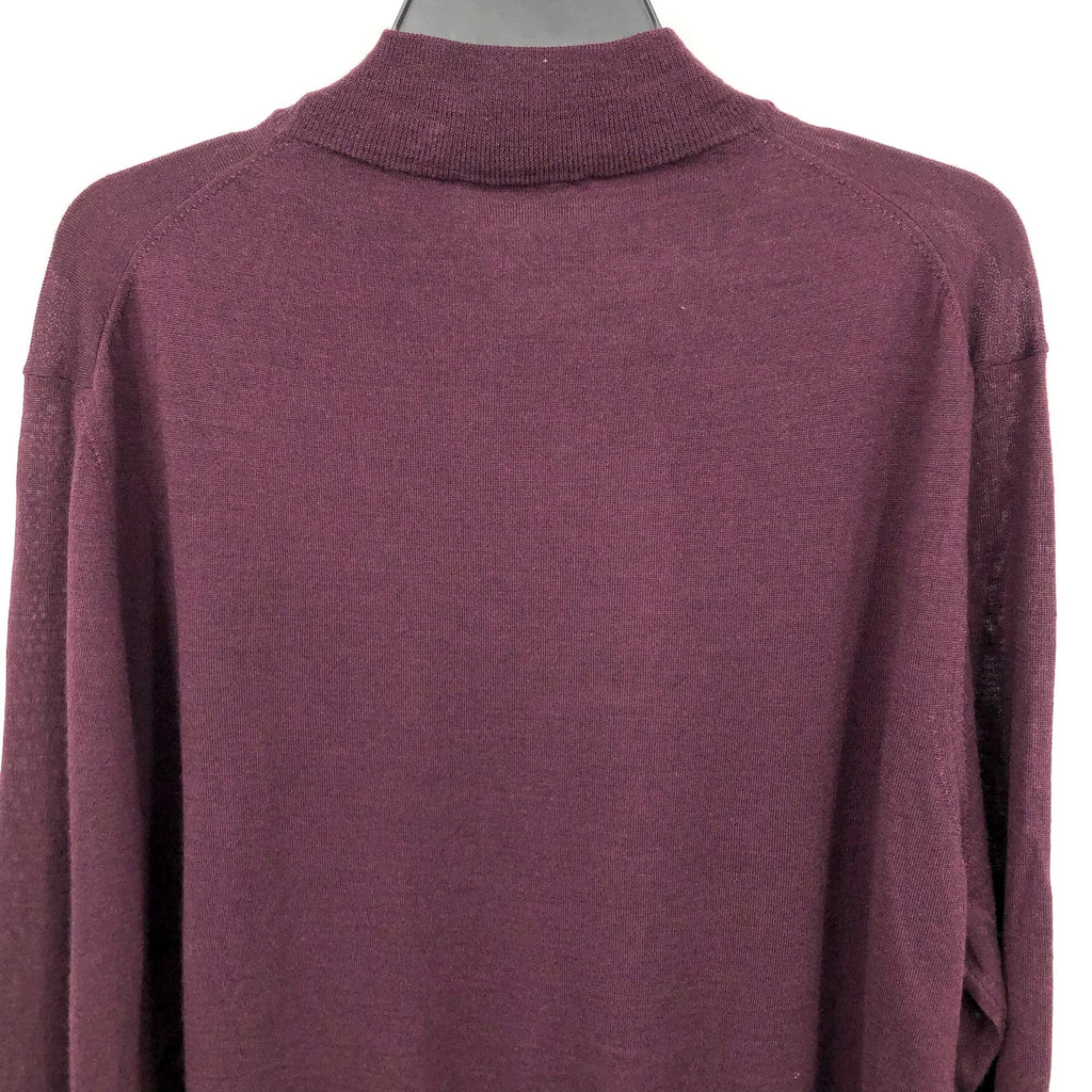 JACK VICTOR Mens Beaudry Sweater XL Plum Purple Wool Silk Cashmere Mock Neck NWT