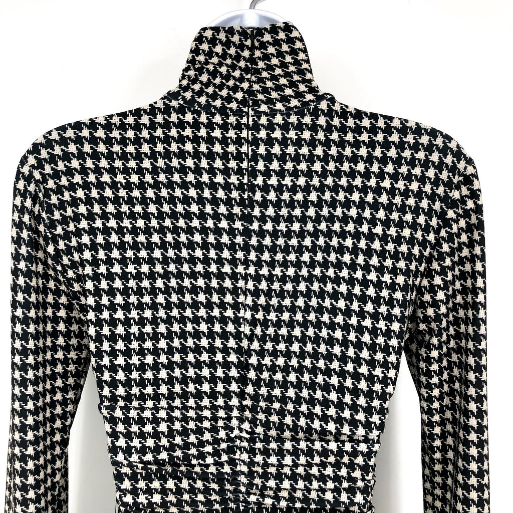 NORMA KAMALI Long Sleeve Turtleneck Pickleball Dress XS/34 Large Houndstooth NWT
