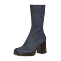 Rag & Bone Womens Matrix Denim Platform Boots US 8.5M EU 38.5 Dark Blue