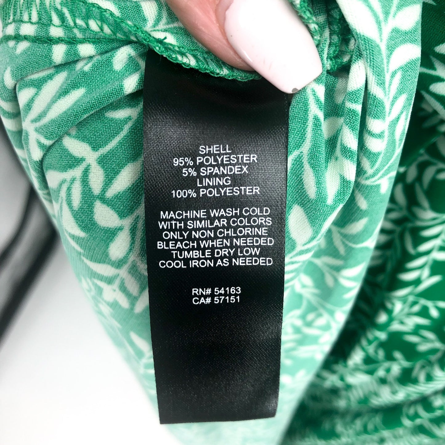 JESSICA HOWARD Faux Wrap Dress 14W Green Printed 3/4 Sleeve NWOT