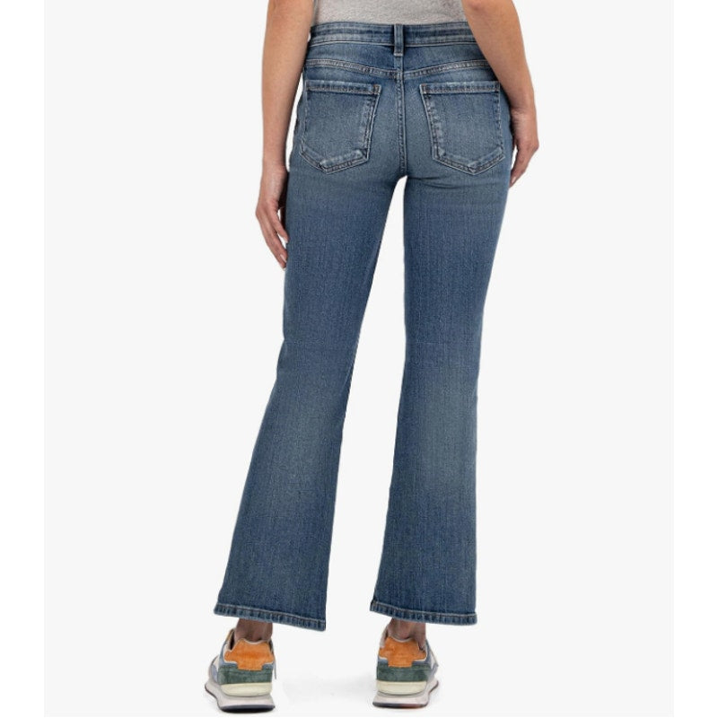 KUT FROM THE KLOTH Women's Kelsey Flare Ankle Jeans Size 12 Blue Mid Rise NWT