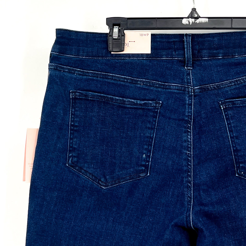 NYDJ Womens Ella Denim Shorts Size 18W PETITE Dark Blue Arise 8" Inseam NWT