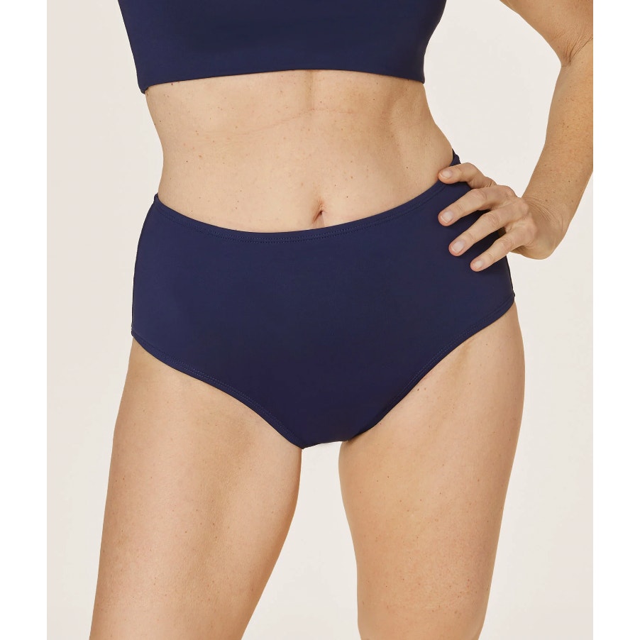 ANDIE SWIM High Waisted Bottom XS Navy Blue Full Coverage Swimsuit NWT
