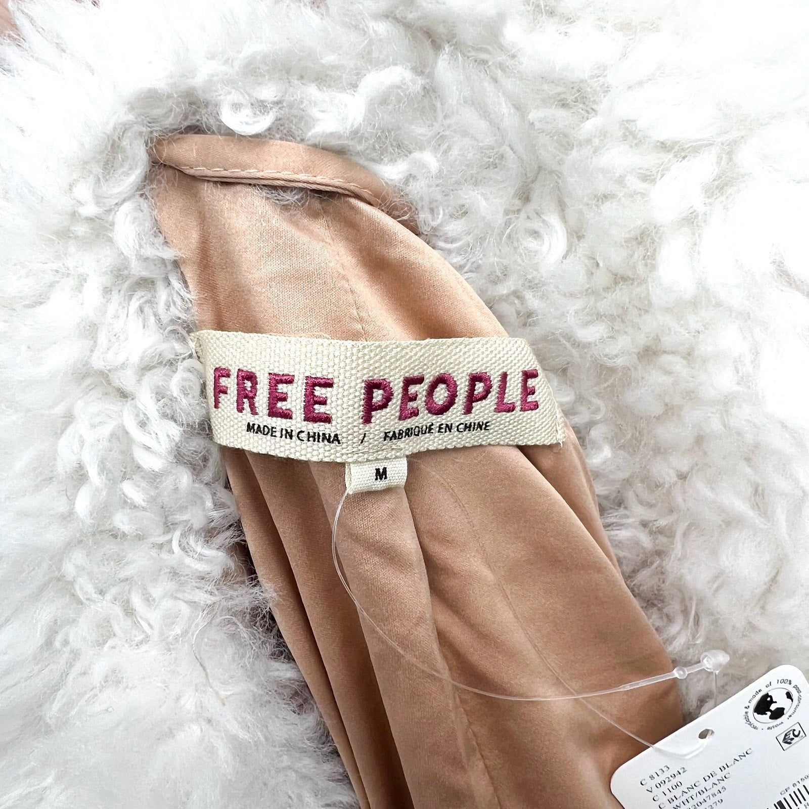 Free People Womens Sophie Faux Fur Peacoat Medium White NWT