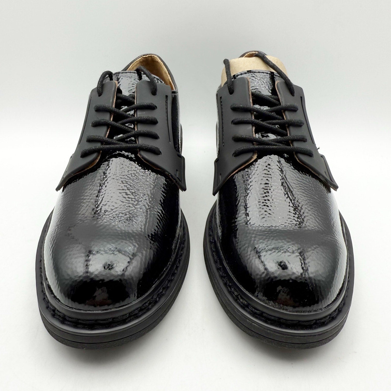 Franco Sarto Womens Sendra Lug Sole Derby Shoes US 7.5 M EU 37.5 Black NIB