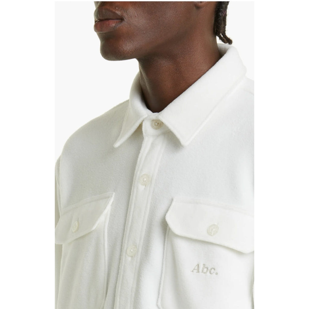 Advisory Board Crystals Mens Polar Shirt Jacket Medium White Fleece NWOT