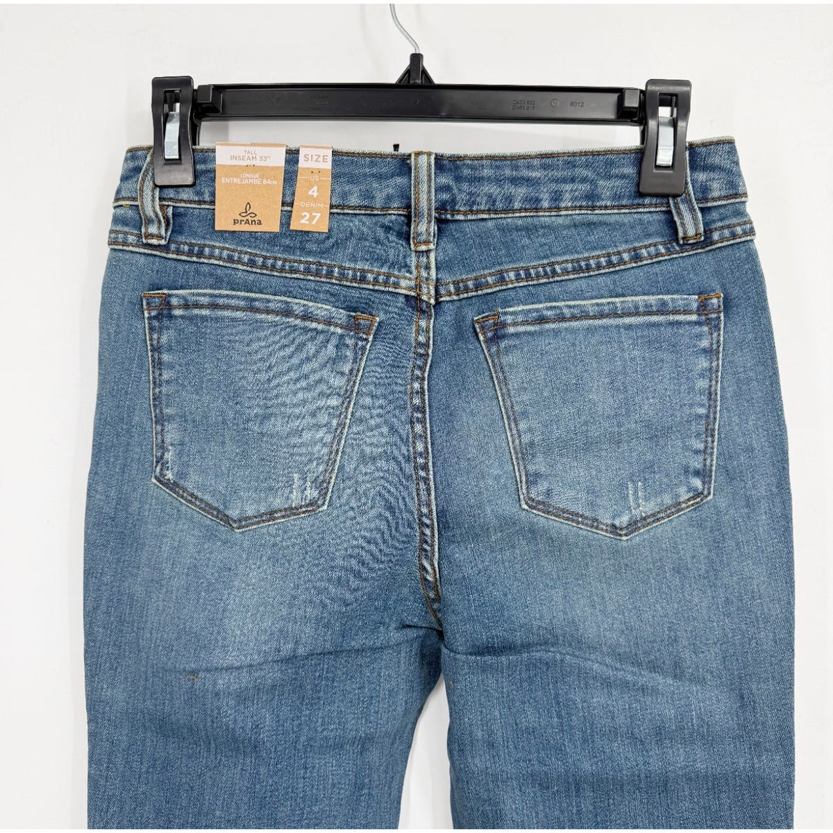 PRANA Womens Sienna Jeans 27x33 US 4 Tall True Blue Mid Rise Stretch Denim NWTf
