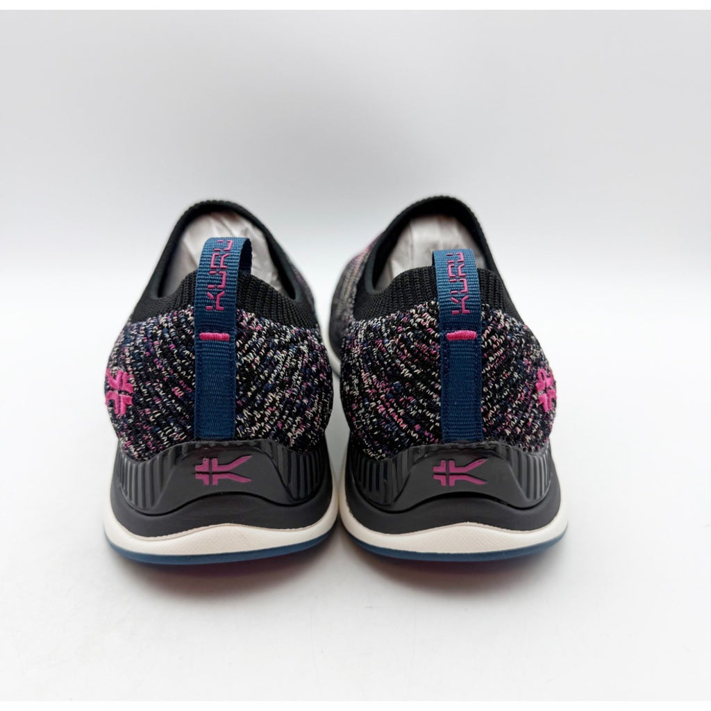 Kuru Womens Stride Casual Sneakers Size 7.5 Jet Black Confetti Knit Slip On NWOB