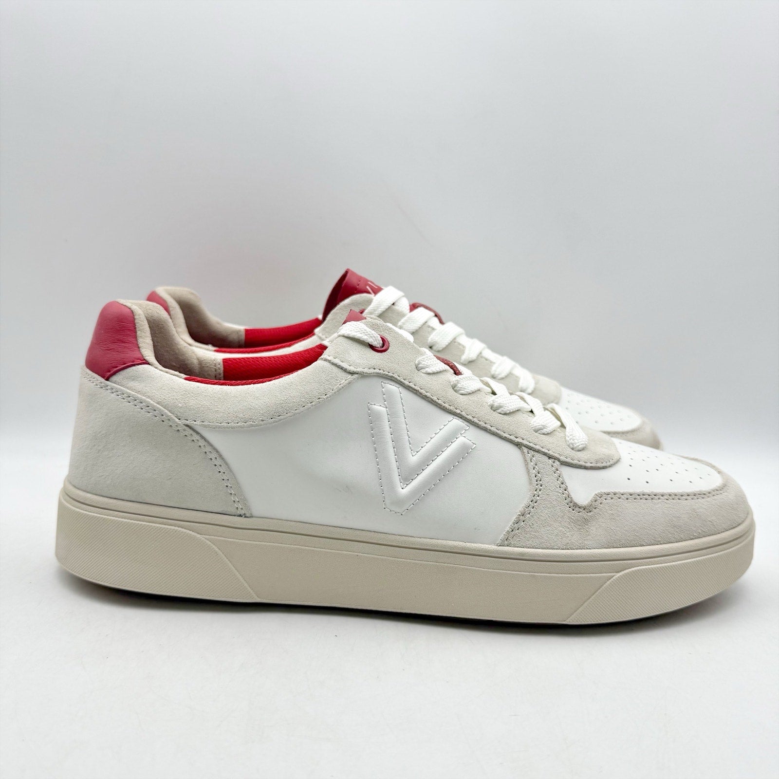 Vionic Womens Kimmie Court Sneakers US 12 M White Red Leather NWOB