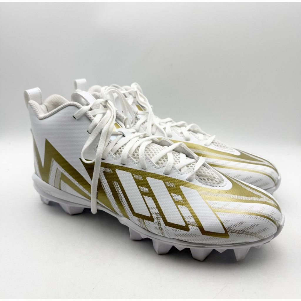 Adidas Men's Freak Spark MD 23 Football Cleats Size 11 White Gold Athletic NWOB