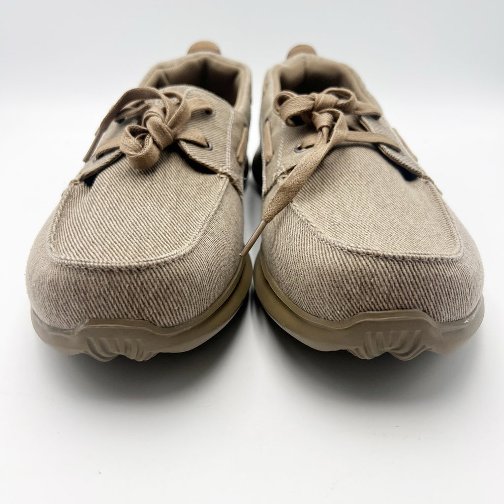 Propet Mens Viasol Lace Slip On Loafers Size 11 Wide EU 45 Tan Canvas NIB