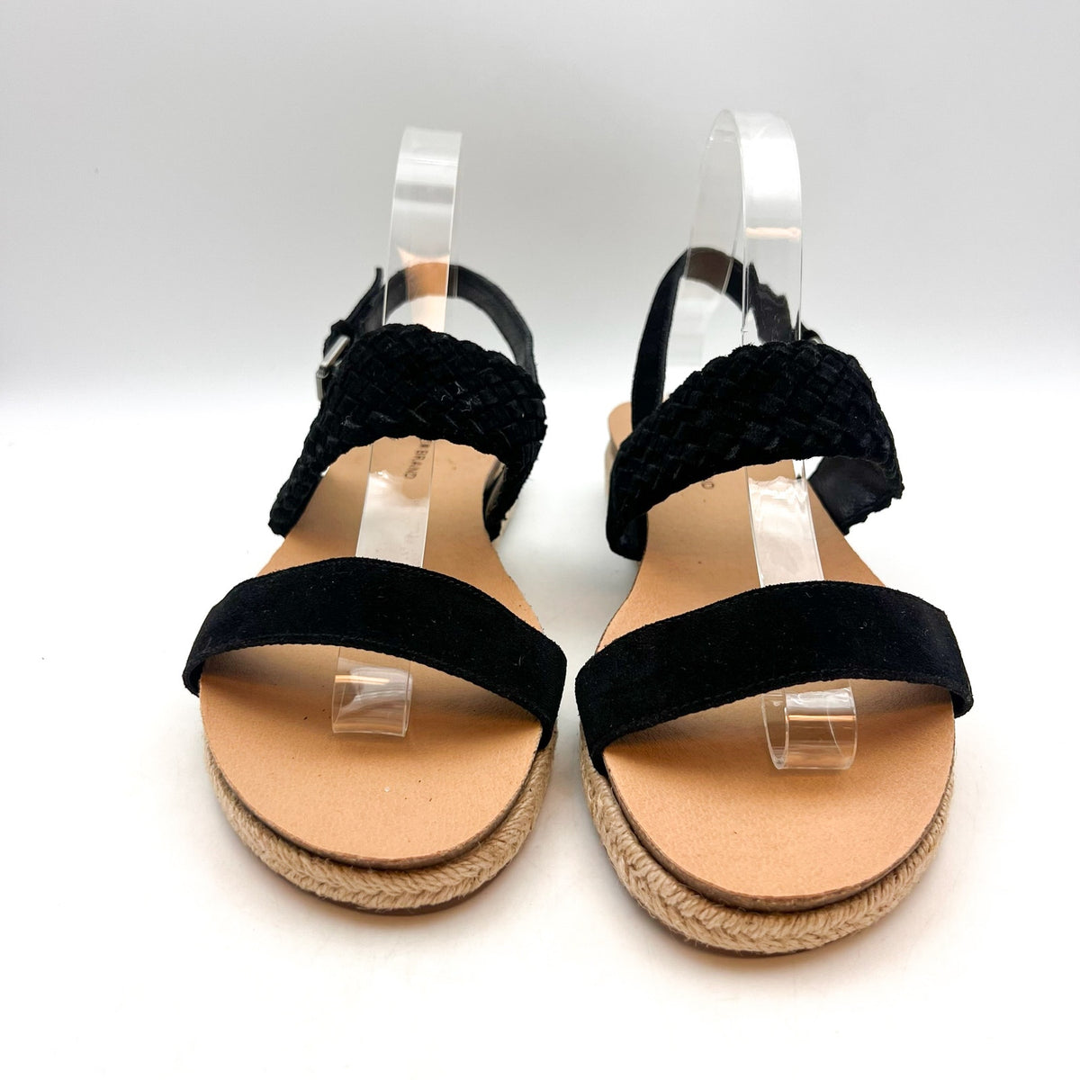 LUCKY BRAND Women's Gloreah Espadrille Sandals Size 8.5 Black Cushioned NWOB