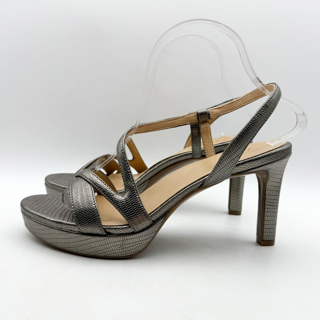 Naturalizer Womens Abby Heeled Sandals Size 9 M Grey Snake Print NIB