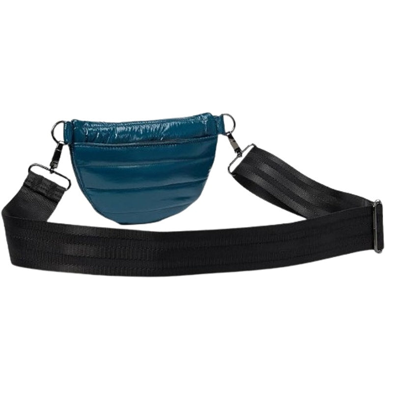 THINK ROYLN Women's Shining Star Crossbody Belt Bag Glossy Teal Blue NWT