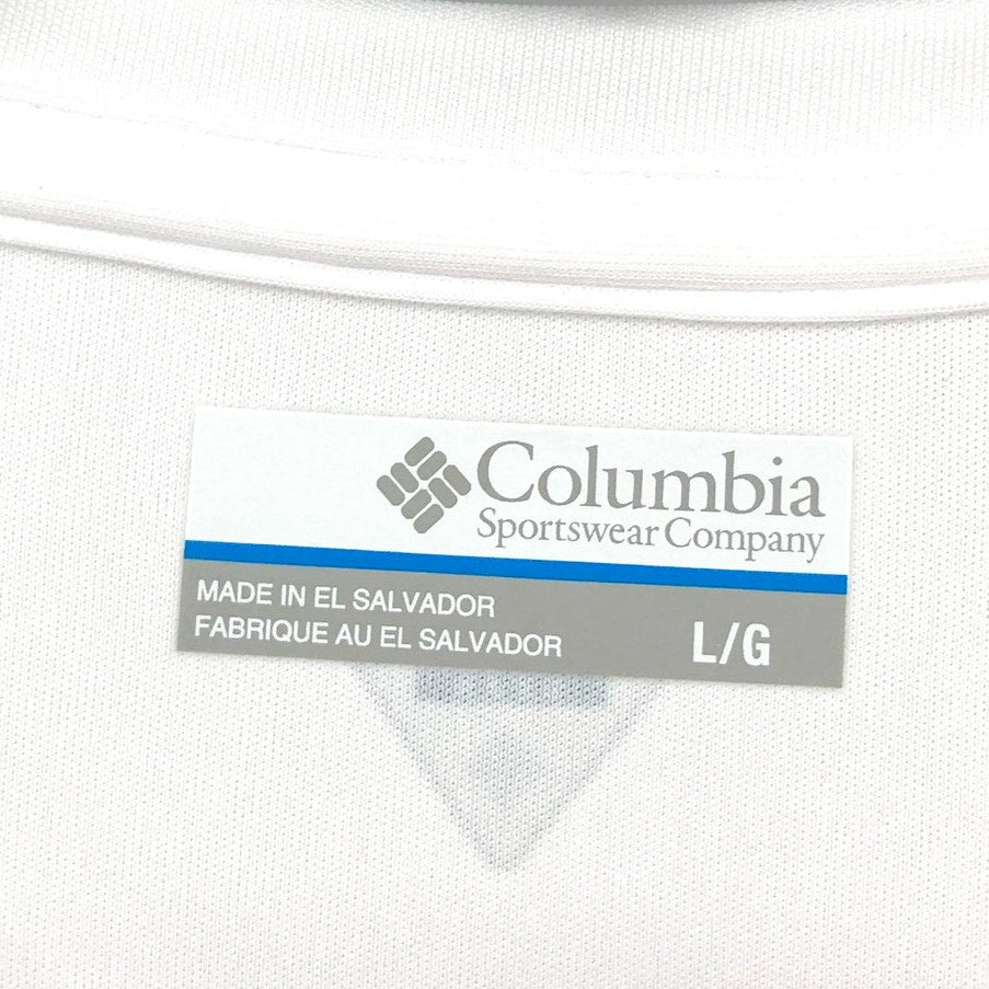 COLUMBIA Women's Tidal Tee PFG Fish Flag T-Shirt Large White USA Long Sleeve NWT