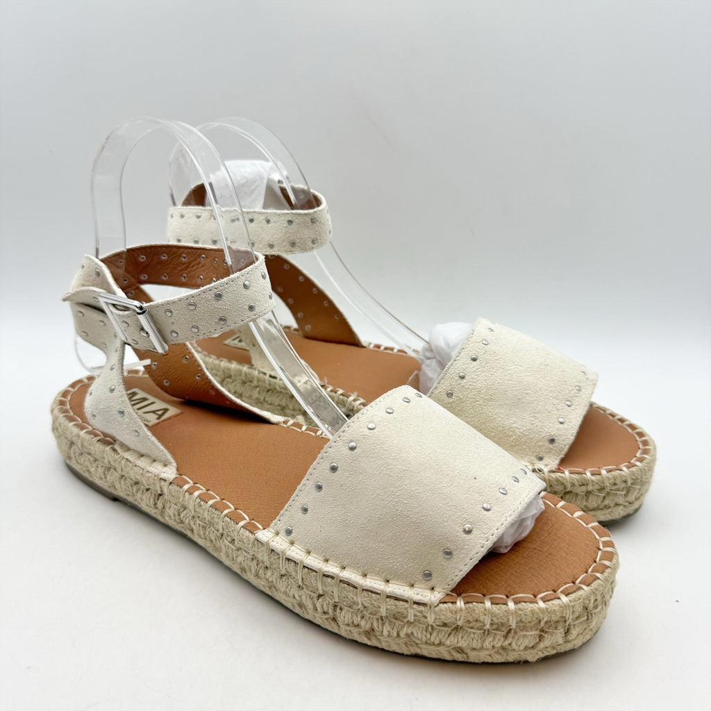 MIA Womens MLE-Diosa Sandals US 10 M EU 41 Bone Cream Suede Espadrille Flats NIB