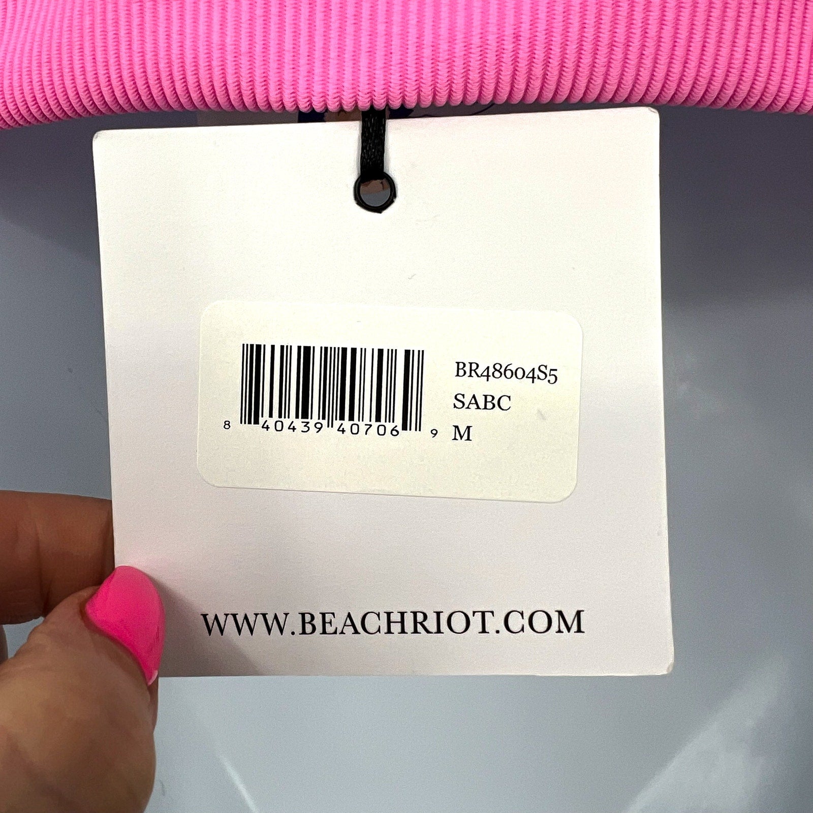 BEACH RIOT Women's Eva Bikini Top Medium Green Pink Sage Bloom Colorblock NWT