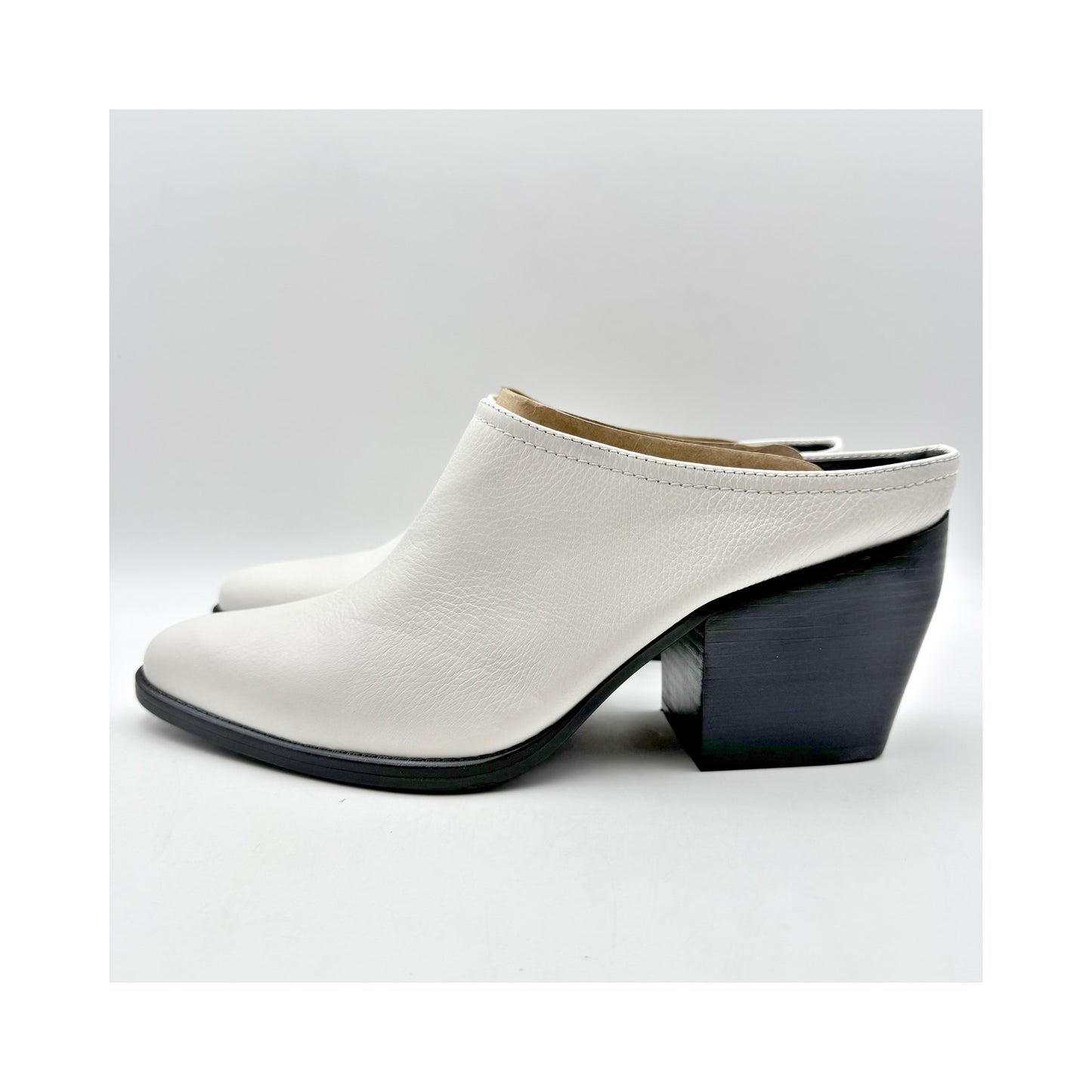 Naturalizer Womens Fairmont Mules US 12 M EU 43 White Leather Slip On NWOB