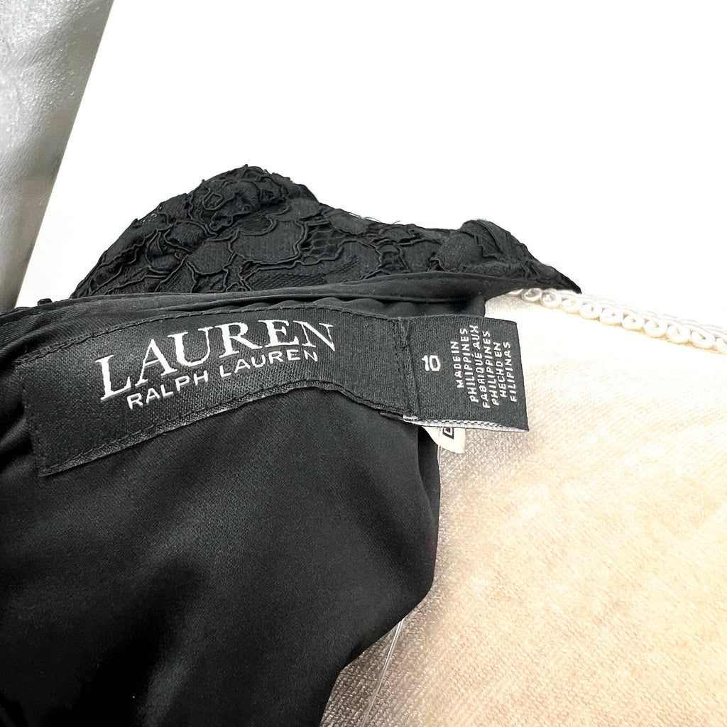 Lauren Ralph Lauren Women's Floral Lace Sheath Dress Size 10 Black SS NWT