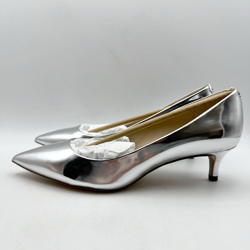 Sam Edelman Womens Dori Pumps Size 9.5 M EU 40.5 Silver Leather Heels NIB