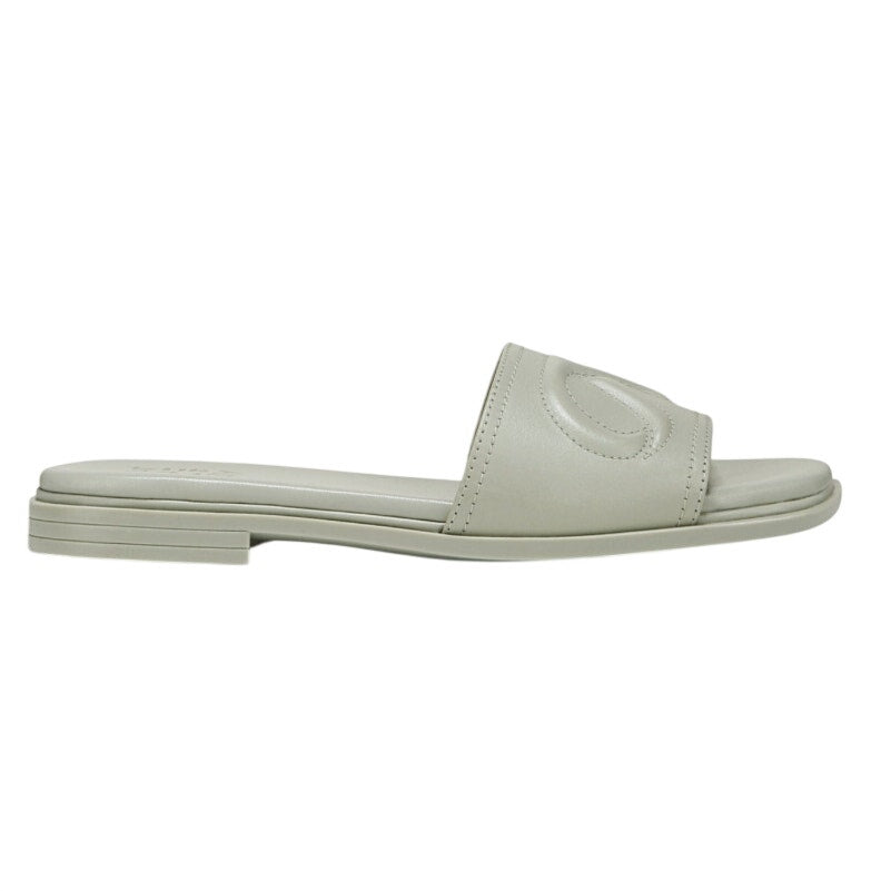 Naturalizer Womens Genevieve Slide Sandals Size 8.5 WIDE Grey Green Leather NIB