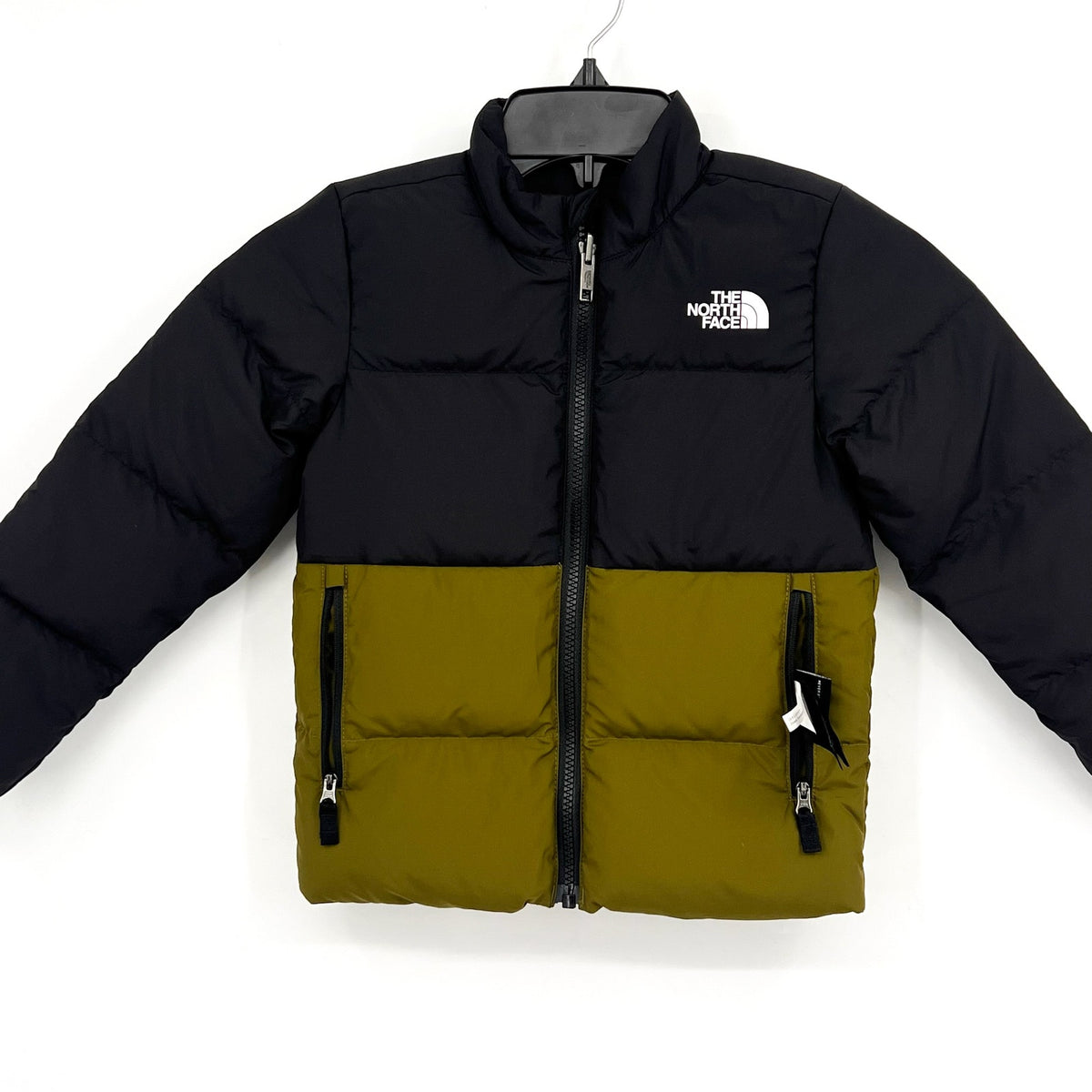 THE NORTH FACE Kids North Down Reversible Puffer Coat Size 4 Black Green NWOT