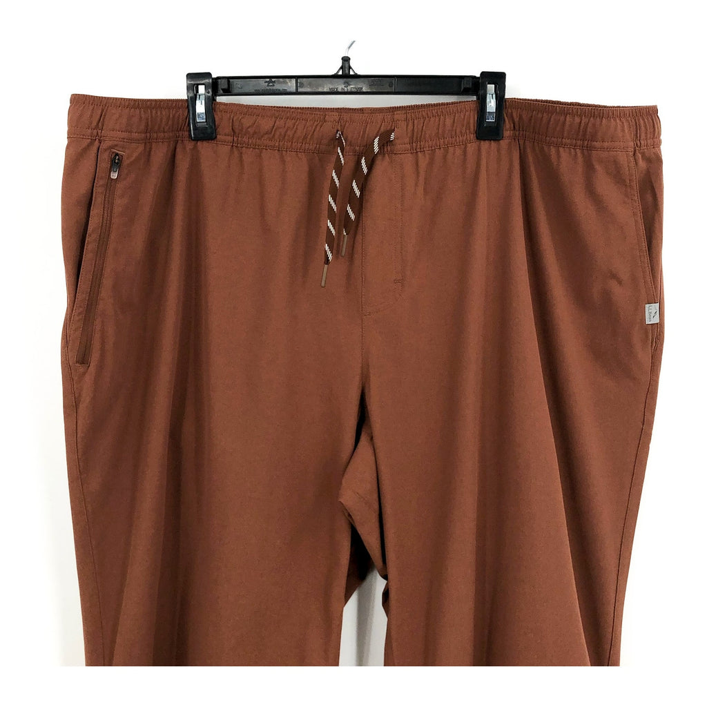 L.L. BEAN Mens Multisport Pants 3XL 32" Inseam Brown Drawstring Stretch NWT