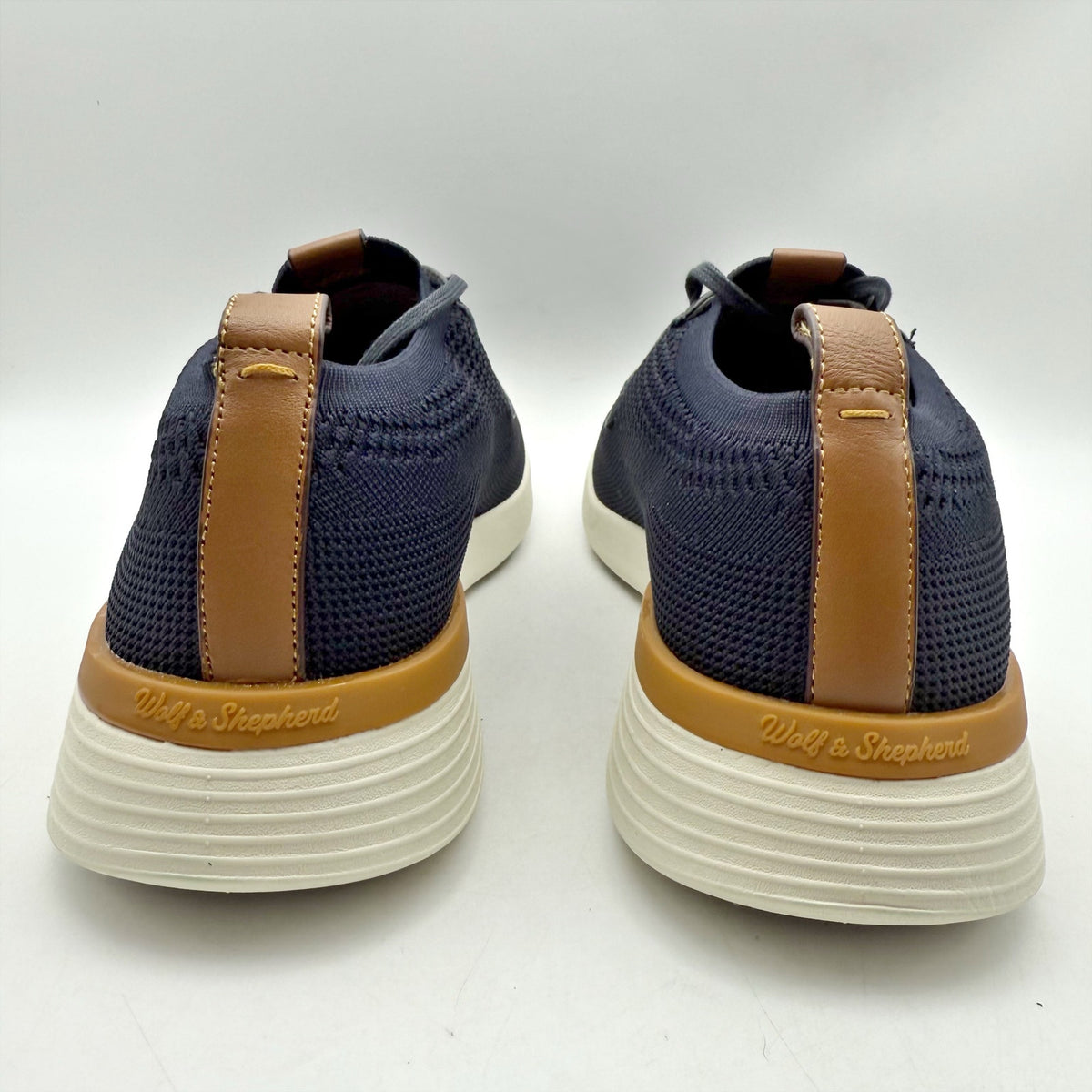 Wolf & Shepherd Swiftknit Derby Sneakers WOMENS 8 MENS 6 Navy Blue Knit NIB