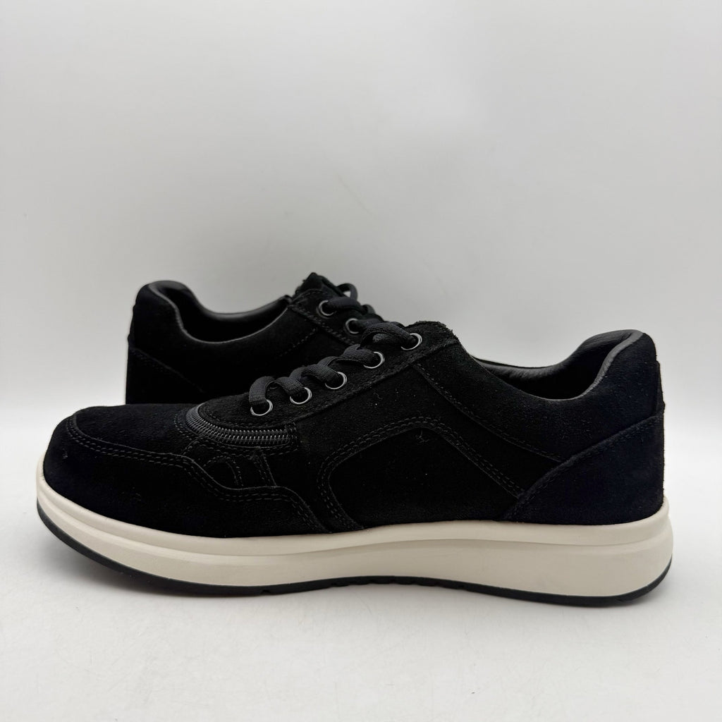 BILLY Footwear Mens Comfort Jogger Sneakers US 7.5 Wide EU 40.5 Black Suede NWOB