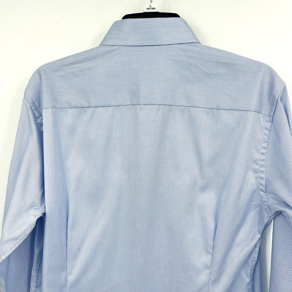 ETON Men's Slim Fit Poplin Thin Stripe Dress Shirt Size 39/15.5 Blue White NWOT