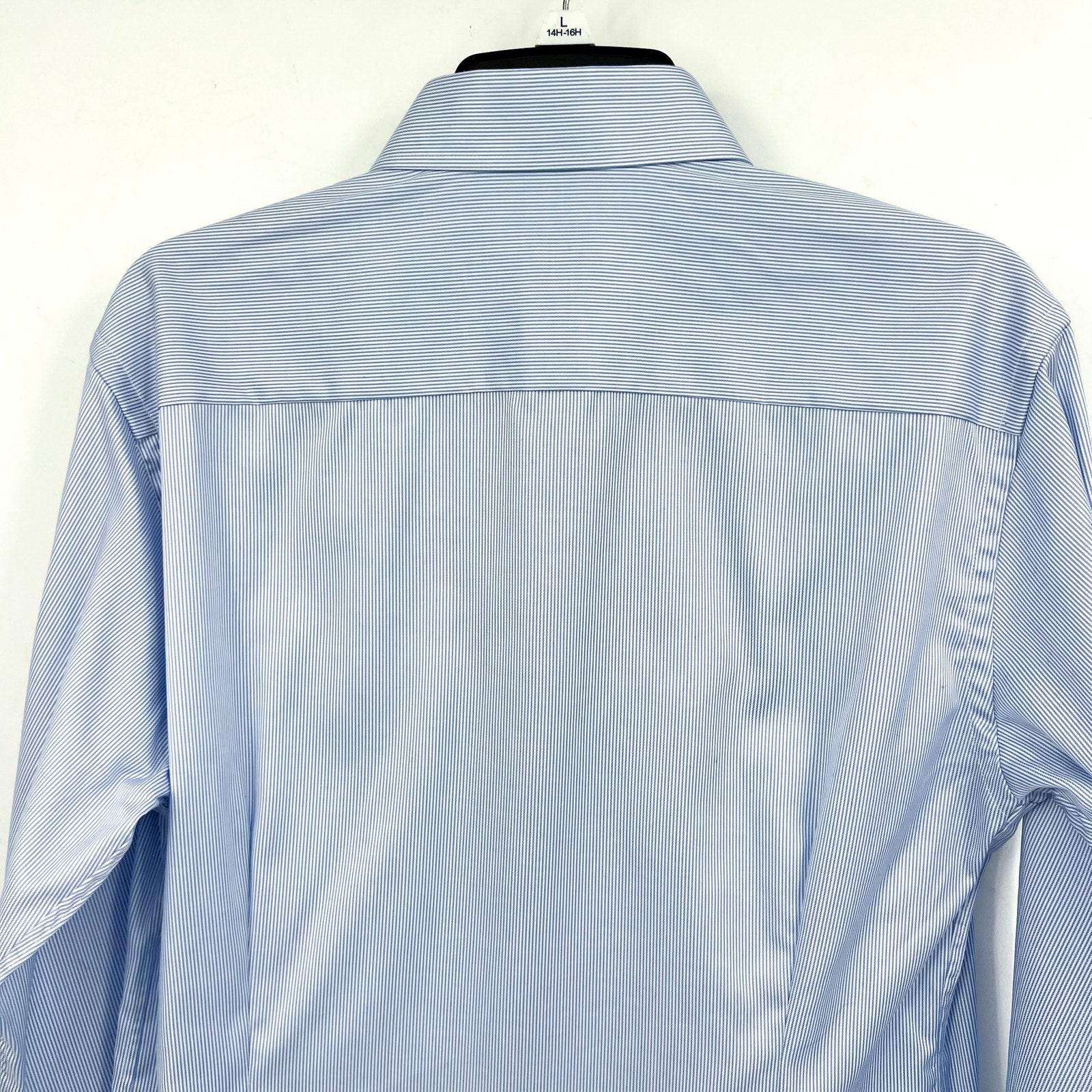 ETON Men's Slim Fit Poplin Thin Stripe Dress Shirt Size 39/15.5 Blue White NWOT
