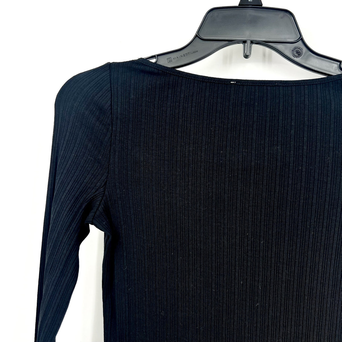MADEWELL Women's Boat Neck Rib Top XS Jet BlackLong Sleeve NS805 NWT