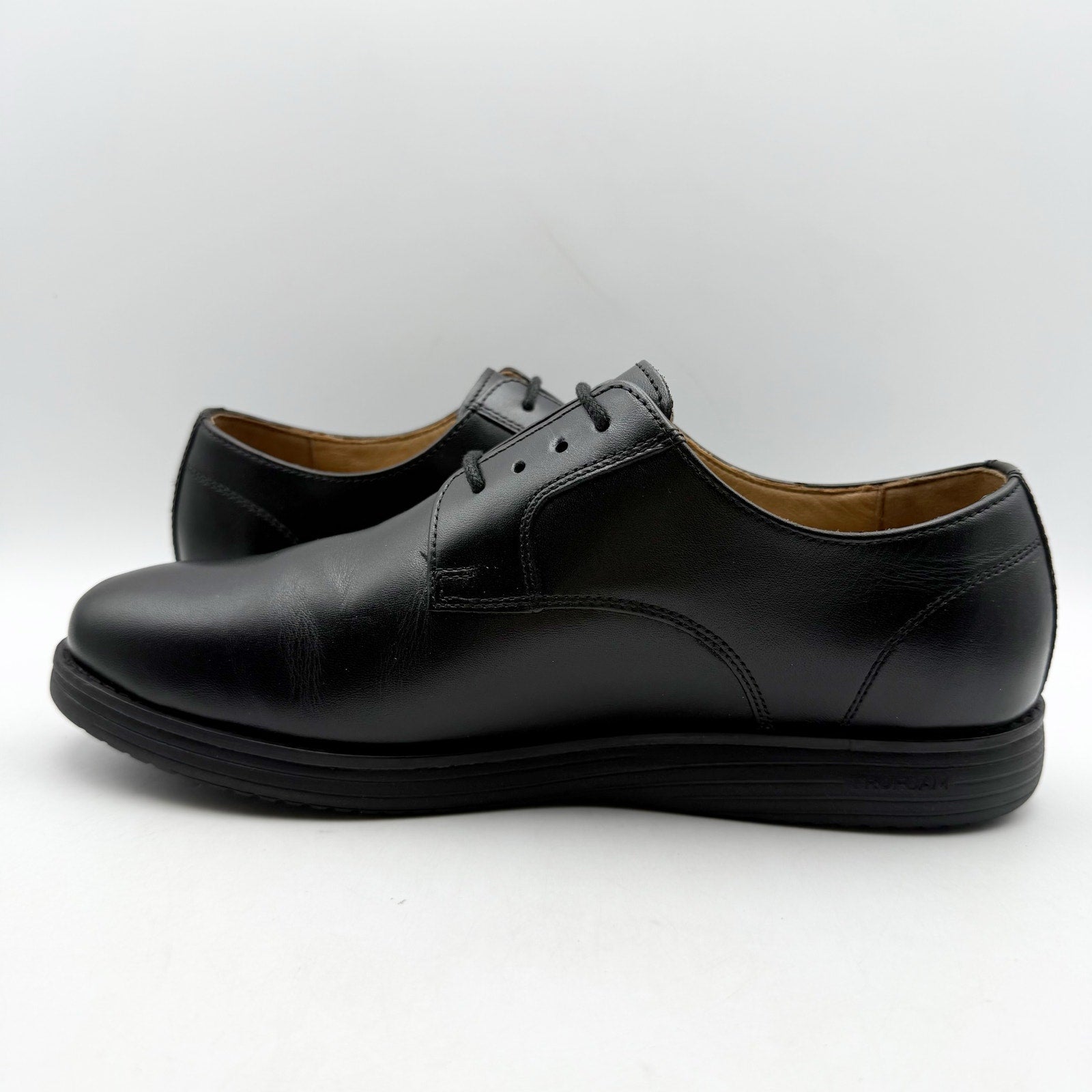 Johnson & Murphy Kids Upton Plain Toe Oxford Shoes US 7 M Black Leather NIB