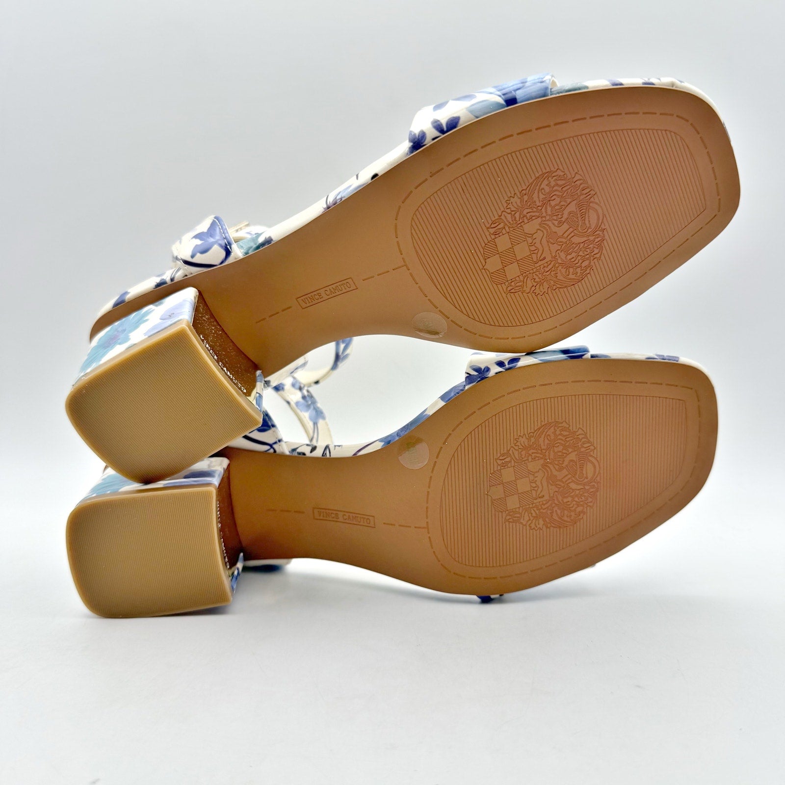 Vince Camuto Womens Acaylee Heeled Sandals US 6.5 M EU 37 Blue Floral NIB
