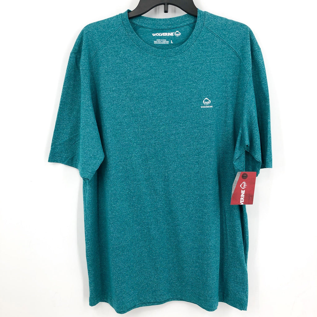 WOLVERINE Men's Edge Short Sleeve Wicking Tee Large Legion Blue Heather NWT